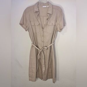 NY&Company tan safari dress w/pockets size L. Barely worn